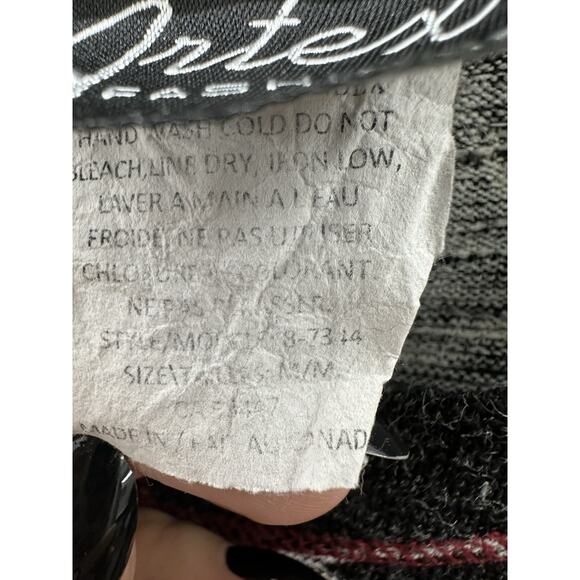 Artex Fashions Womens Dress Size Medium Long Sleeve Black Gray Abstract - Picture 7 of 12